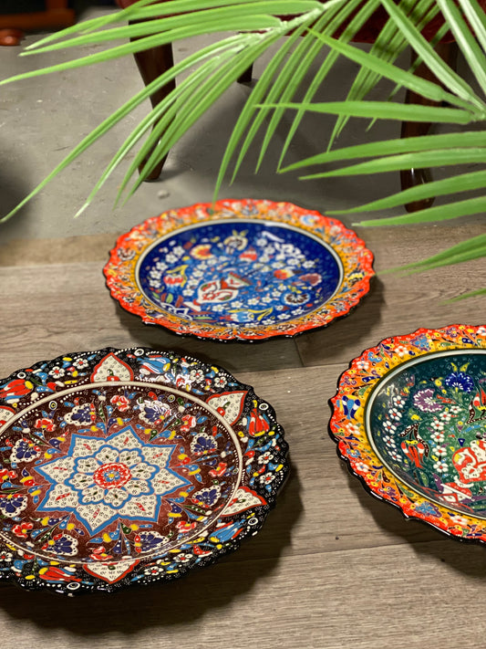 Nydelig Tyrkisk - Veggfat keramikk - Kvalitetsbrukt Møbel fra Hjembruket på Hjembruket